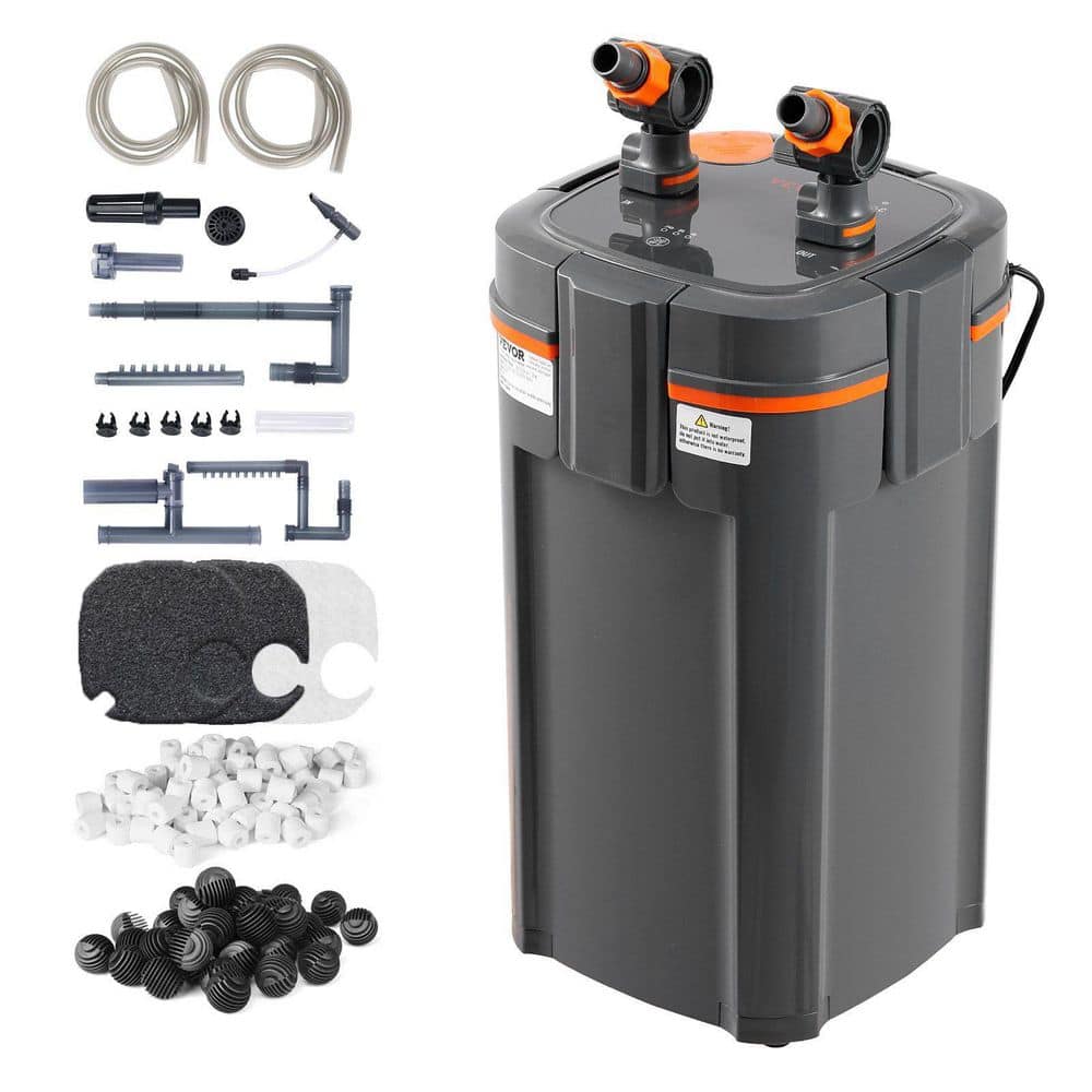 Tahanbath 264GPH 3-Stage Canister Aquarium Filter: 75 Gal. Ultra-Quiet, UV Protection, 11-Watt