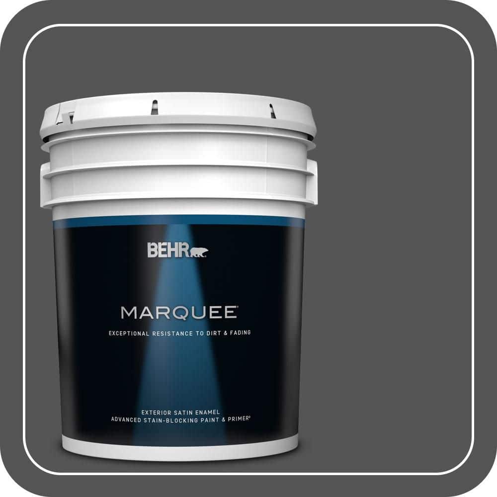 BEHR MARQUEE 5 gal. #PPU25-01 Carbon Copy Satin Enamel Exterior Paint & Primer
