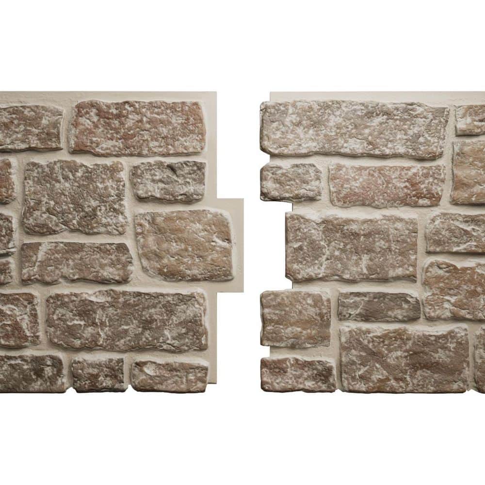 Ekena Millwork EverStone Cobblestone Faux Stone Panel, 48"W x 23 3/4"H x 1 1/8"D, Flintstone Color (1)