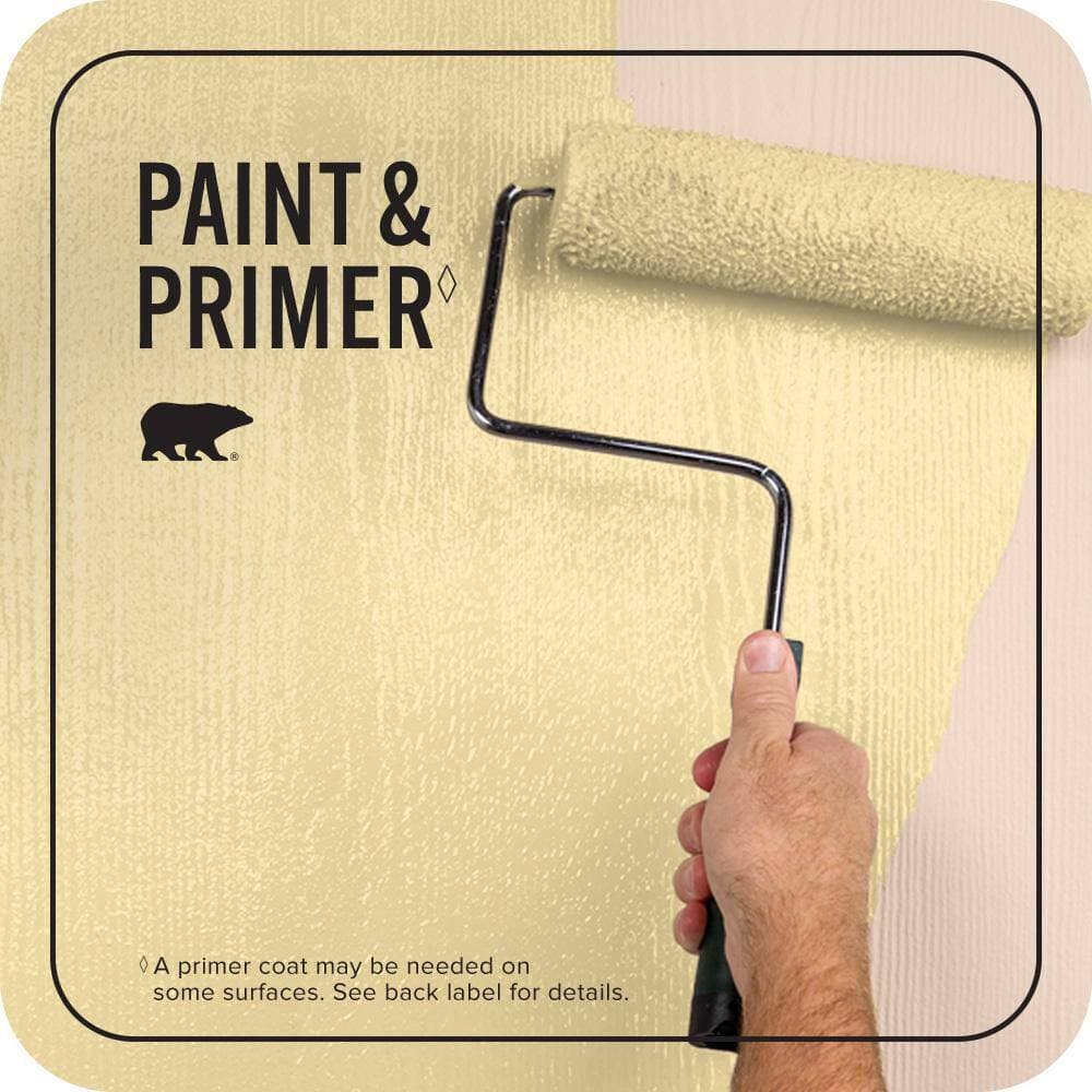 BEHR PREMIUM PLUS 1 gal. #PPH-02 Corn Satin Enamel Exterior Paint & Primer (3)