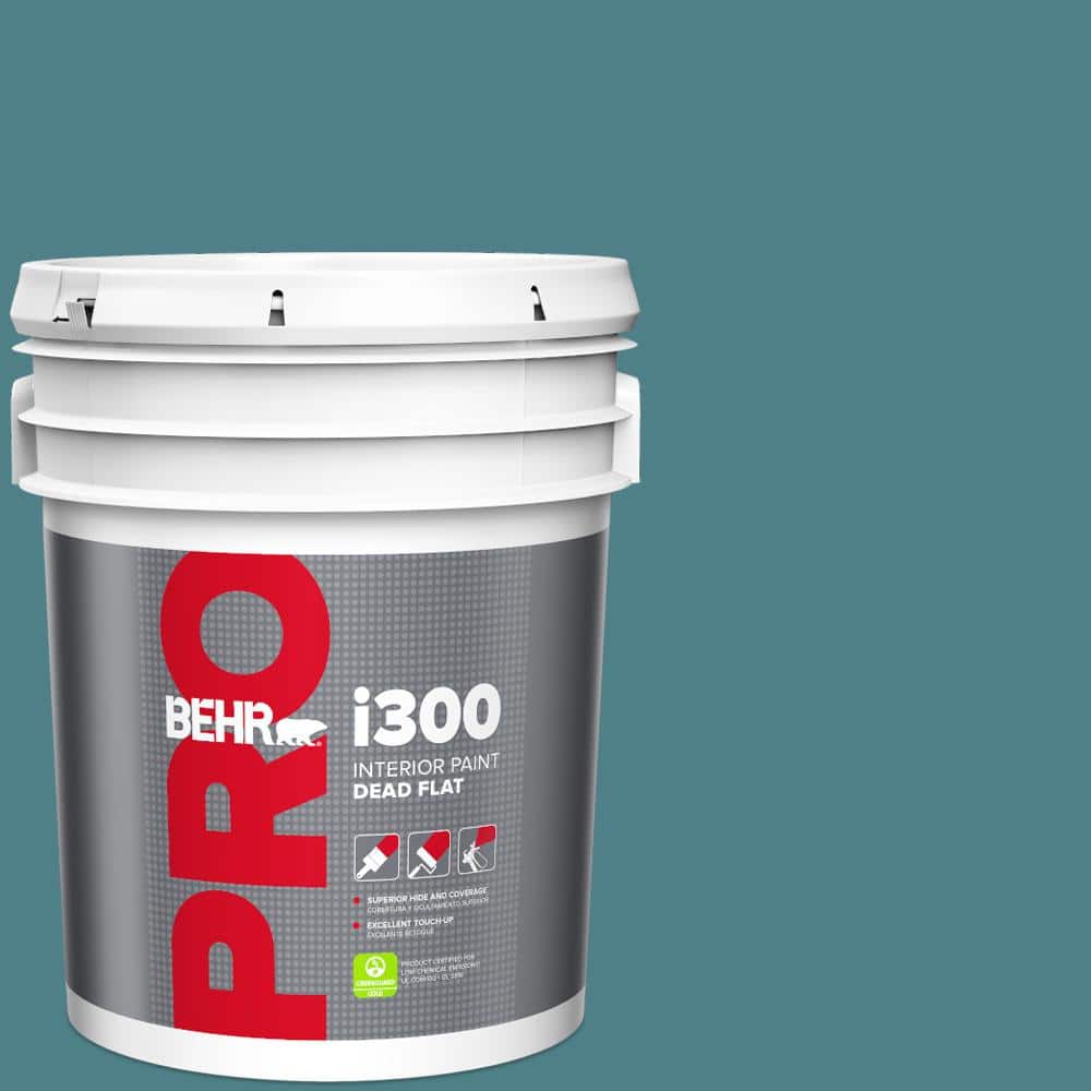 BEHR PRO 5 gal. #ICC-75 Tapestry Teal Dead Flat Interior Paint