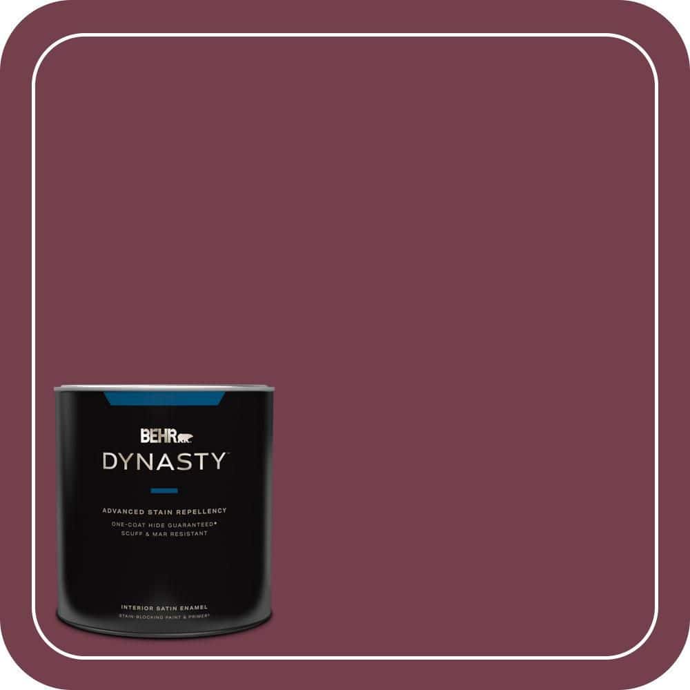 BEHR DYNASTY 1 qt. #T11-4 Blood Rose Satin Enamel Interior Stain-Blocking Paint & Primer