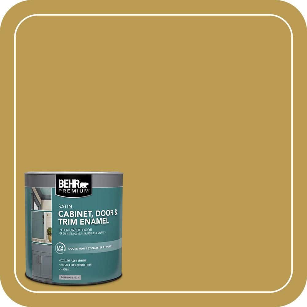 BEHR PREMIUM 1 qt. #M320-6 Tangy Green Satin Enamel Interior/Exterior Cabinet, Door & Trim Paint (1)
