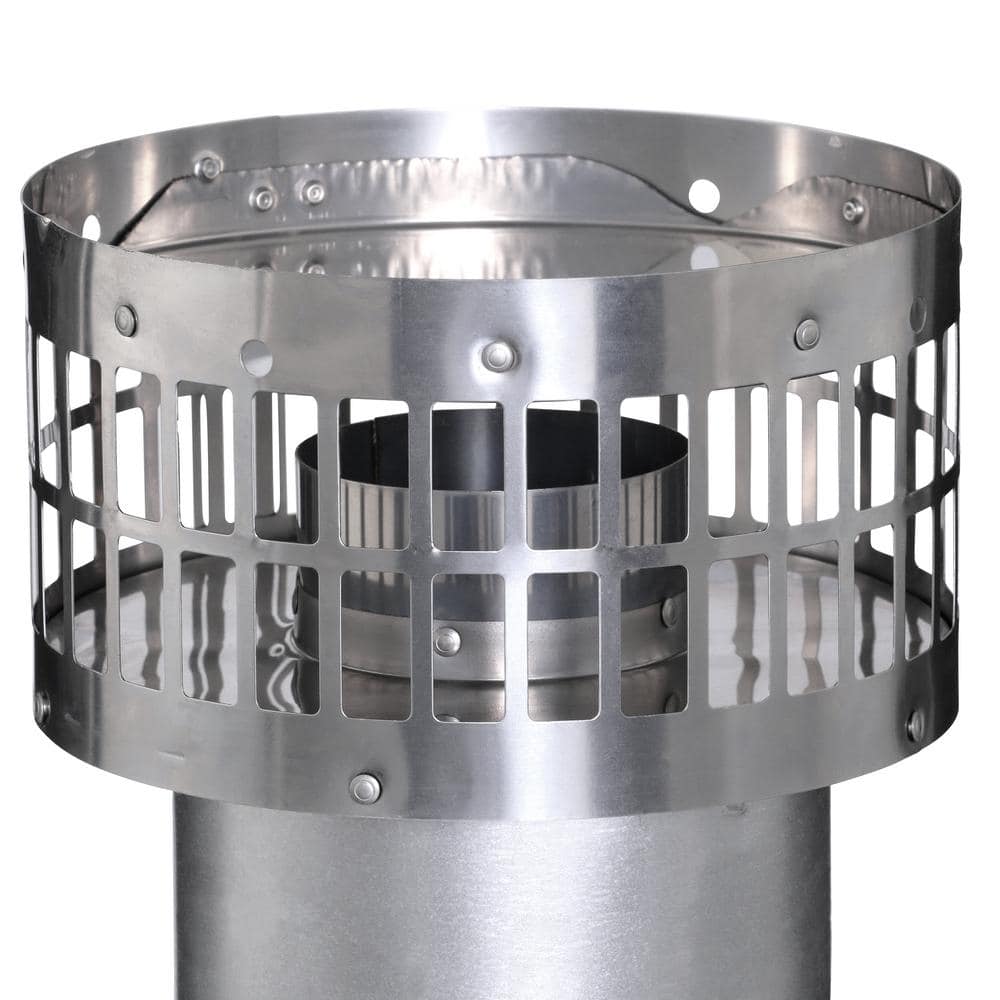 Rheem 3 in. x 5 in. Vertical Concentric Termination Vent Kit Stainless Steel for Mid Efficiency Tankless Gas Water Heaters (3)