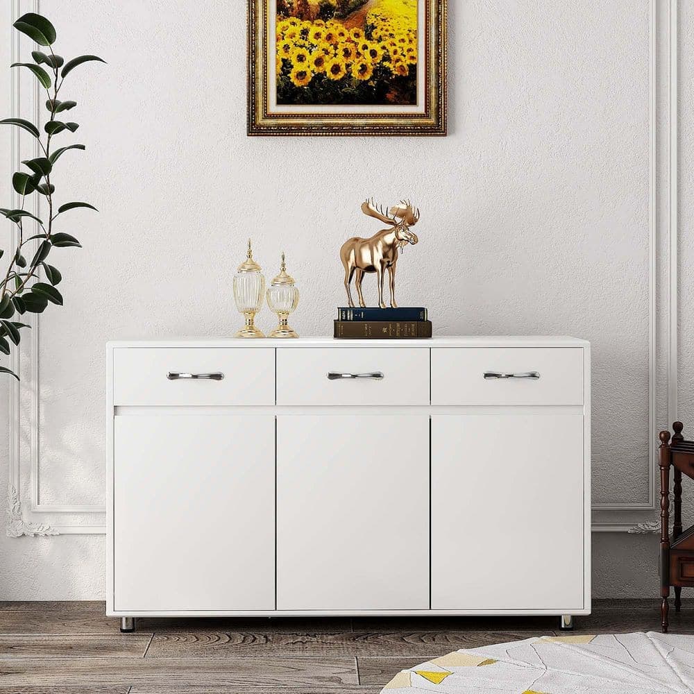 XUJMK 53 in. W 16 in. D 33 in. H Linen Cabinet, Farmhouse Buffet Cabinet Storage Sideboard for Dining Living Room