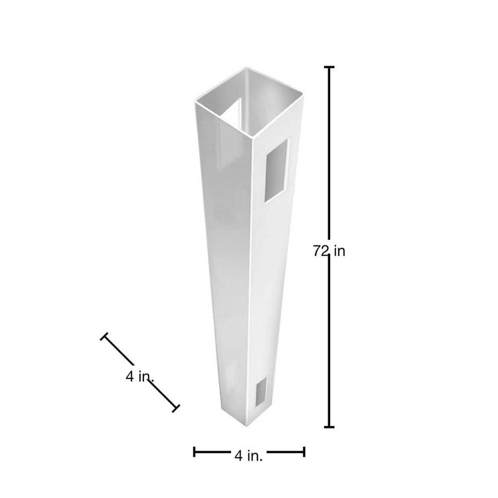 Barrette Outdoor Living 4 in. x 4 in. x 6 ft. White Vinyl Fence Line Post (2)