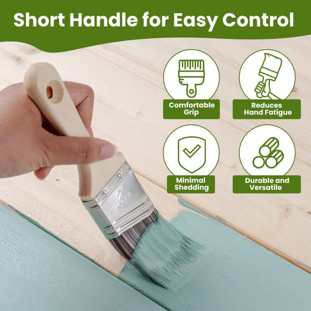 Unbranded 3 ft. Extension Pole Paint Roller Kit White Microfiber Roller Covers with Paint Tray Brush Tape 1 Pack (2)