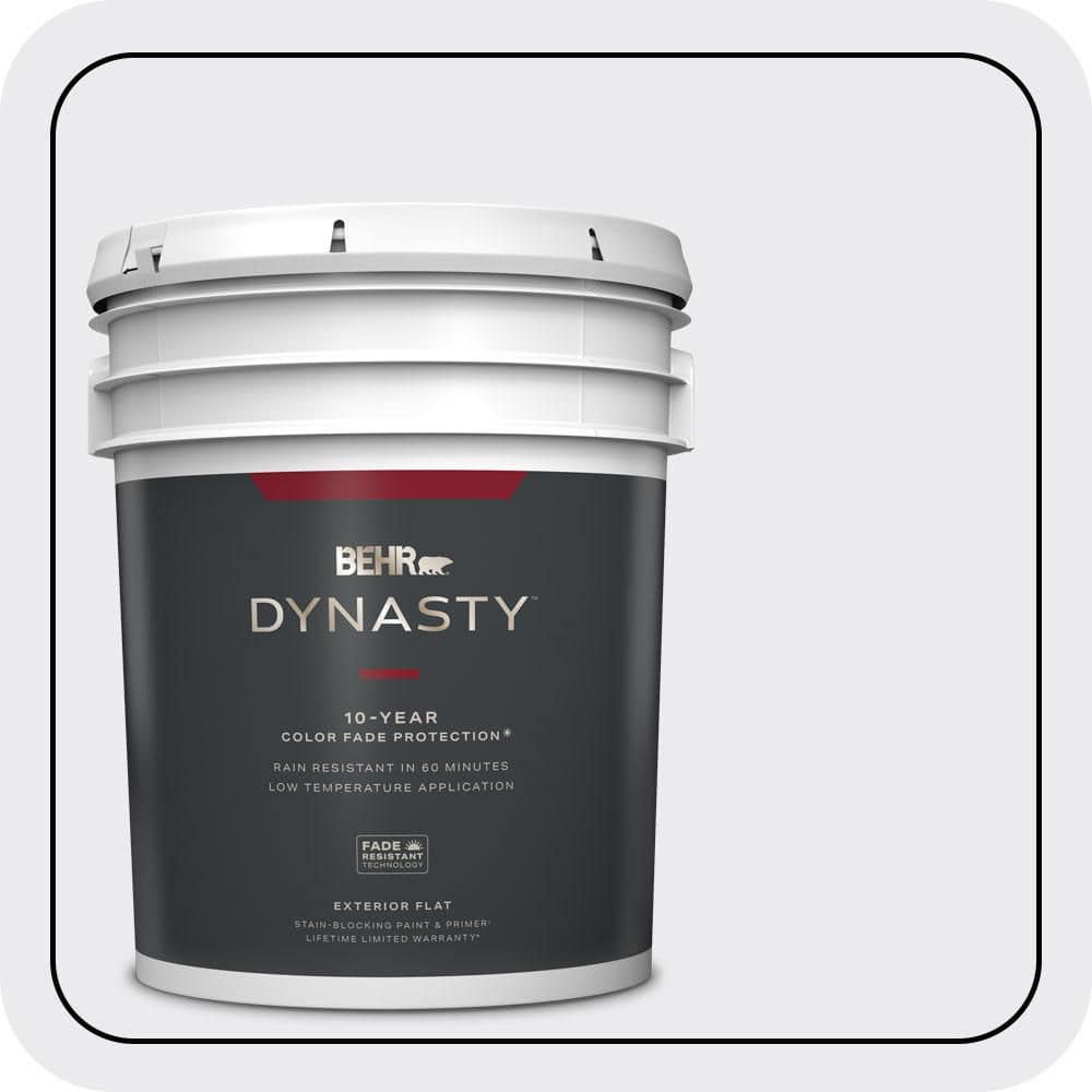 BEHR DYNASTY 5 gal. #650E-1 Lace Cap Flat Exterior Stain-Blocking Paint & Primer