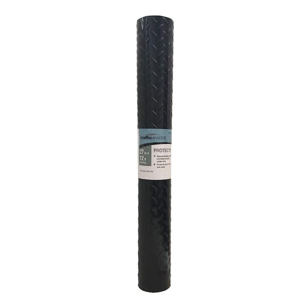 TrafficMaster Black 27 in. x 12 ft. Diamond Utility Floor Protection