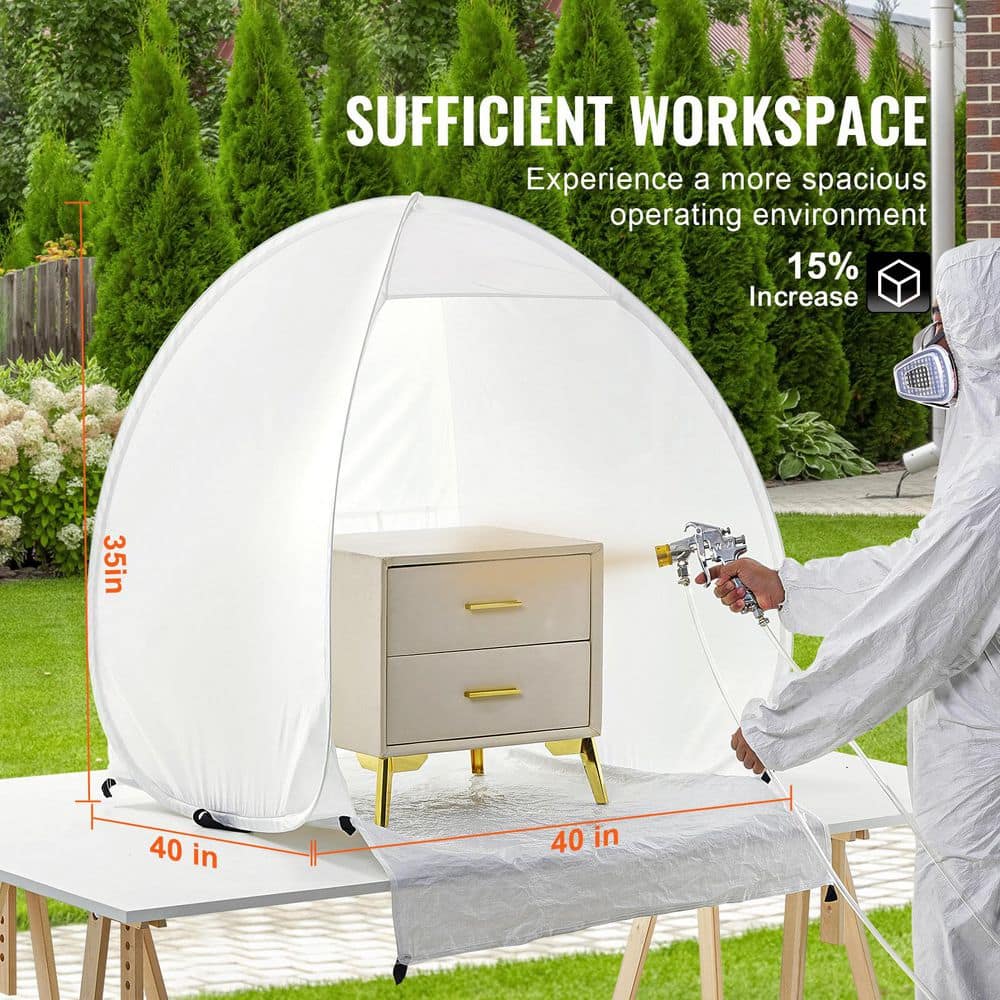 SKYSHALO Spray Paint Shelter,40 x 35 x 40 in. Pop-Up Portable Spray Paint Tent with Built-In Floor,Exhaust Window and Storage Bag (3)