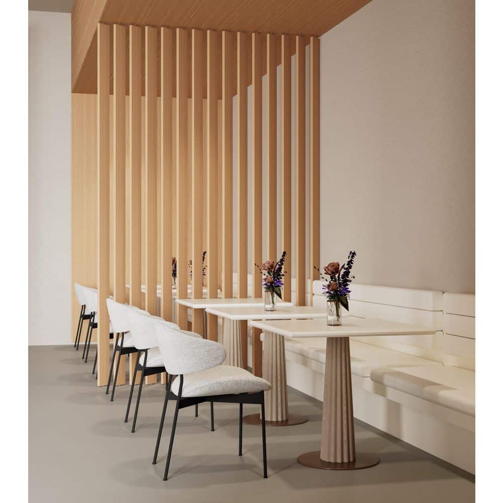 Ejoy 96 in. Warm Maple Rotational Wood Slat Room Siding Divider (Set of 4pc) (3)