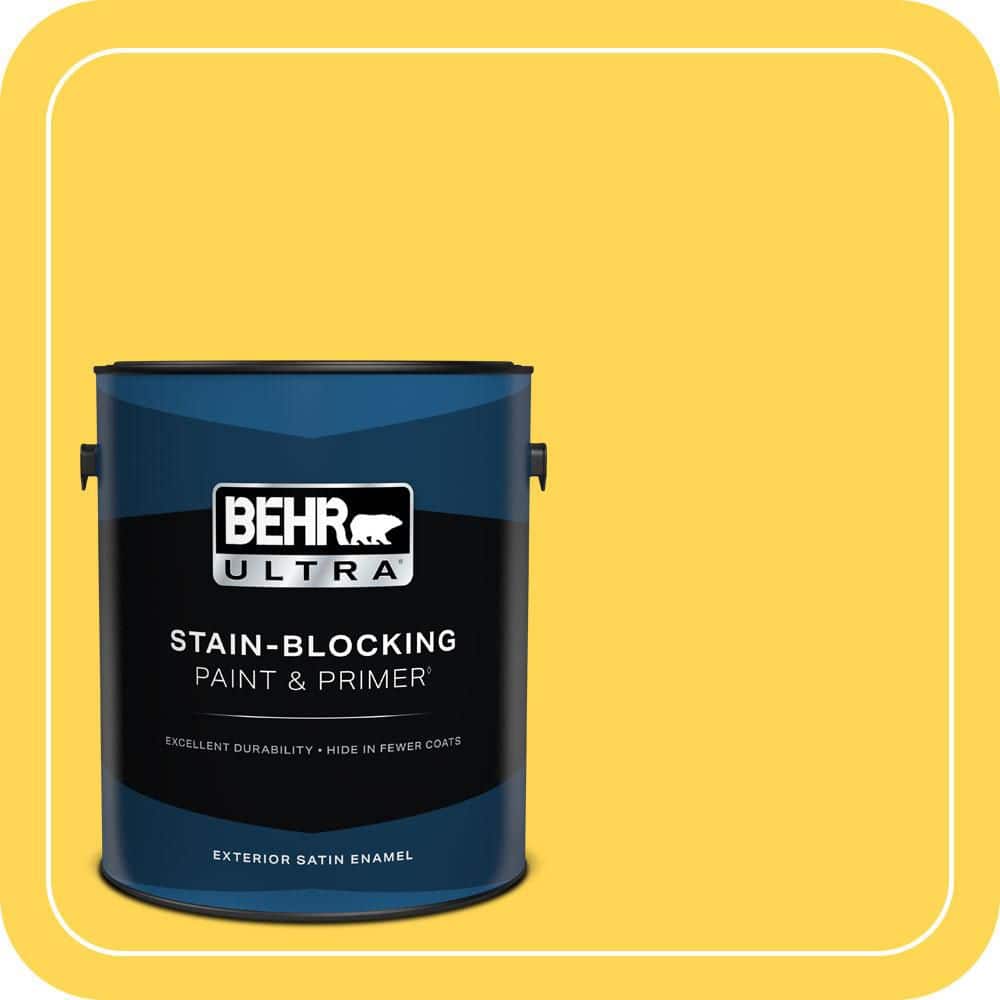 BEHR ULTRA 1 gal. #P300-6 Buzz-in Satin Enamel Exterior Paint & Primer