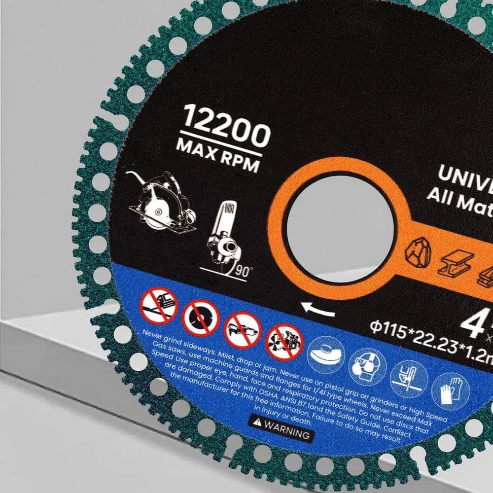 LAIFUCAM 4-1/2 in. Diamond Cutting Discs for Angle Grinder 7/8 in. Arbor for Metal Rebar Tile Marble Granite 3-Pieces (2)