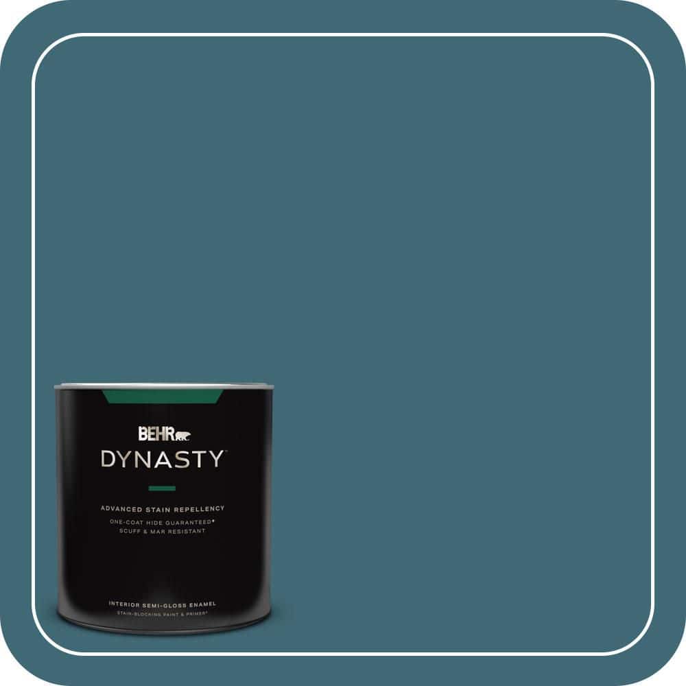 BEHR DYNASTY 1 qt. #PMD-45 Teal Mosaic Semi-Gloss Enamel Interior Stain-Blocking Paint & Primer
