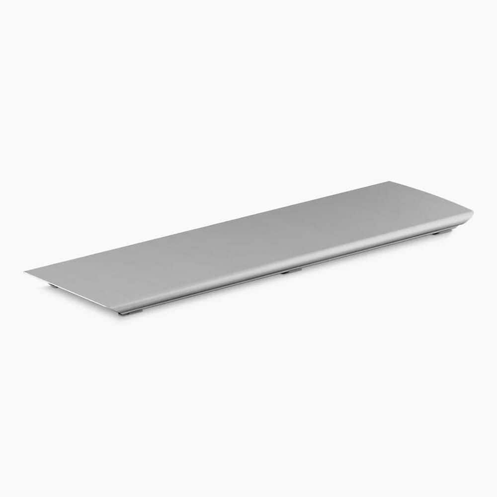 KOHLER Bellwether 27.375 in. L x 7.5 in. W Alcove Shower Pan Base Aluminum Drain Cover with Brushed Nickel (1)