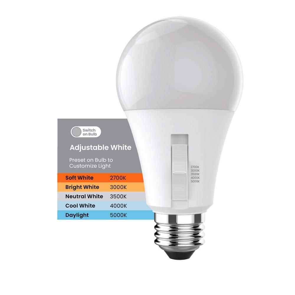 Feit Electric 75-Watt Equivalent A19 Dimmable LED Light Bulb with Selectable Color Temperature (4-Pack) (3)