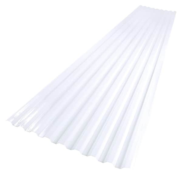Suntuf 26 in. x 6 ft. Corrugated Polycarbonate Roof Panel in White Opal (2)
