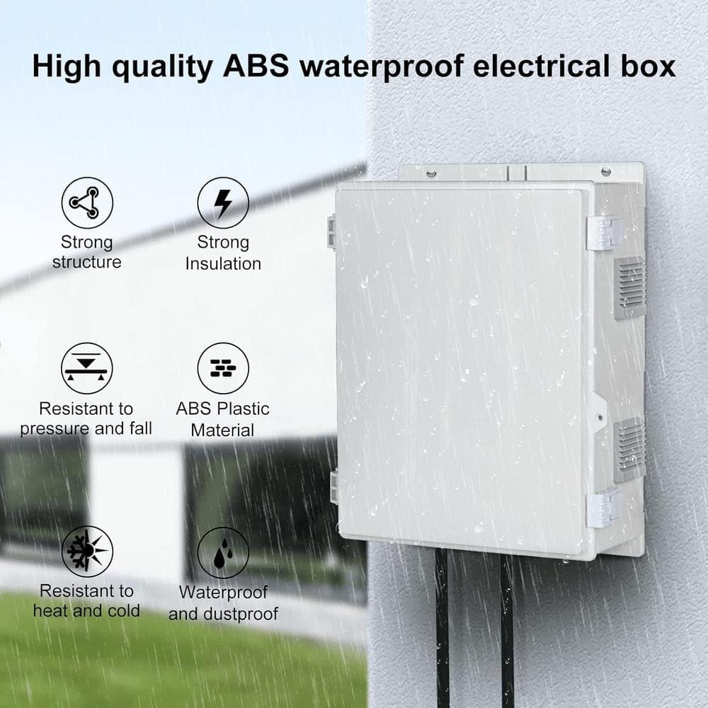 Yichuhaoxi Outdoor Electrical Junction Box, ABS Water Resistant Enclosure with Internal Mounting Panel & Hinged Cover 15.7 in. H (2)