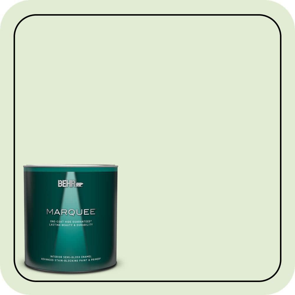 BEHR MARQUEE 1 qt. #P380-2 Misted Fern Semi-Gloss Enamel Interior Paint & Primer (1)
