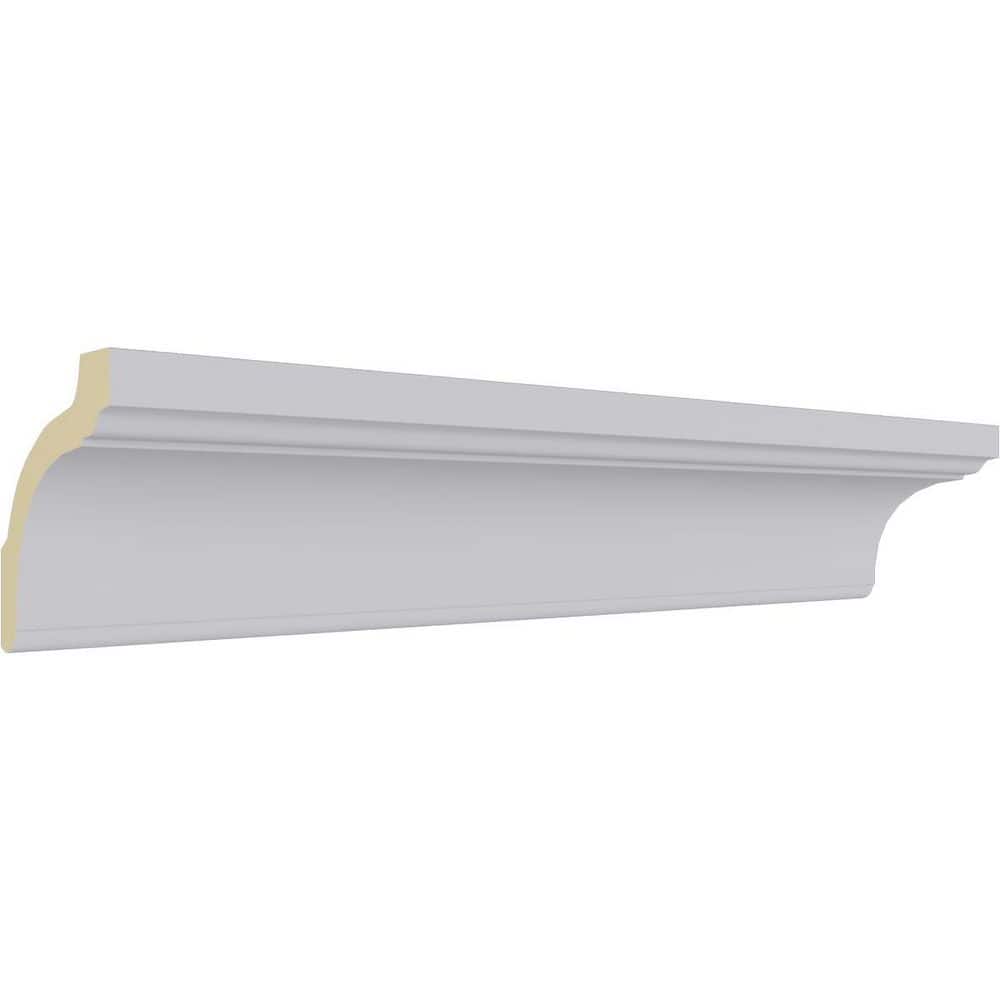 Ekena Millwork 3-1/ in. x 3-3/8 in. x 4-7/8 in. x 94-1/2 in. Holmdel Traditional Smooth Polyurethane Crown Moulding (12-Pack) (2)