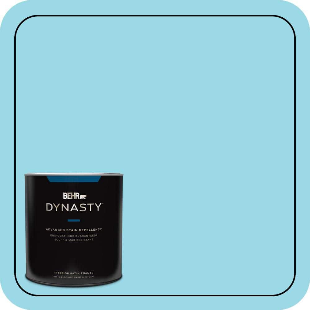 BEHR DYNASTY 1 qt. #P480-3 Cool Water Lake Satin Enamel Interior Stain-Blocking Paint and Primer