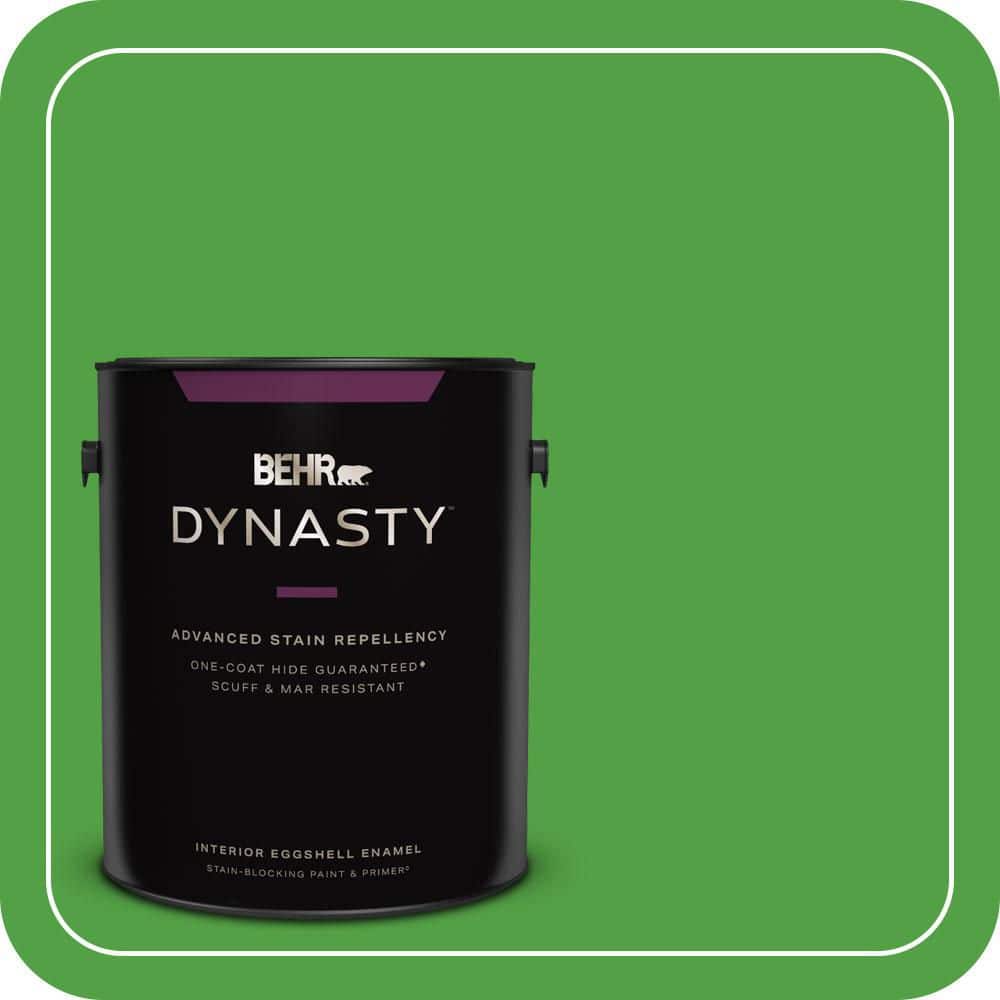 BEHR DYNASTY 1 gal. #S-G-440 Green Acres Eggshell Enamel Interior Stain-Blocking Paint & Primer