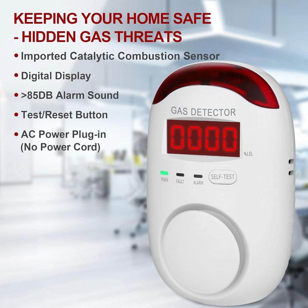 Ahfiwaso Combustible Natural Gas Detector with High Volume Alarm,Plug-In LCD Digital Display for Propane, Methane,LPG (3-Packs) (3)