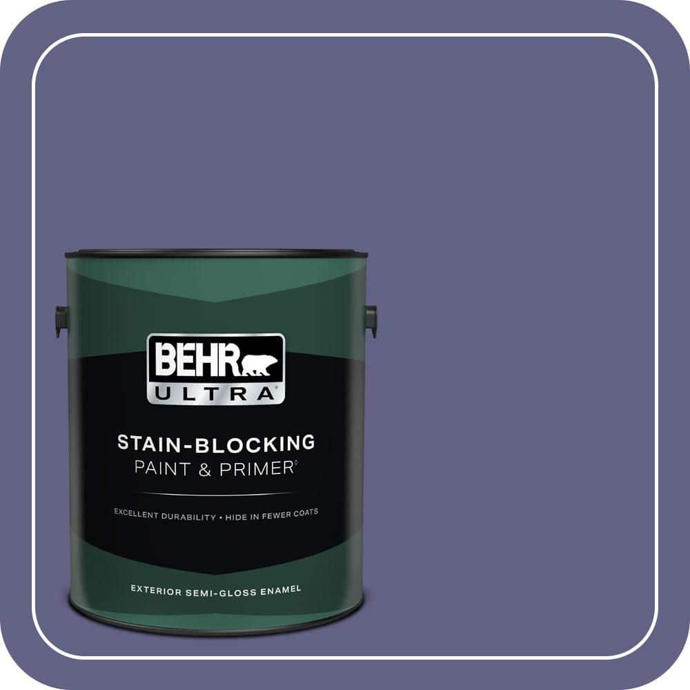 BEHR ULTRA 1 gal. #640D-7 Pharaoh Purple Semi-Gloss Enamel Exterior Paint & Primer