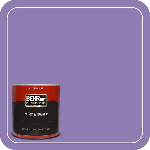 BEHR PREMIUM PLUS 1 qt. #PPU16-04 Purple Agate Flat Exterior Paint & Primer (2)