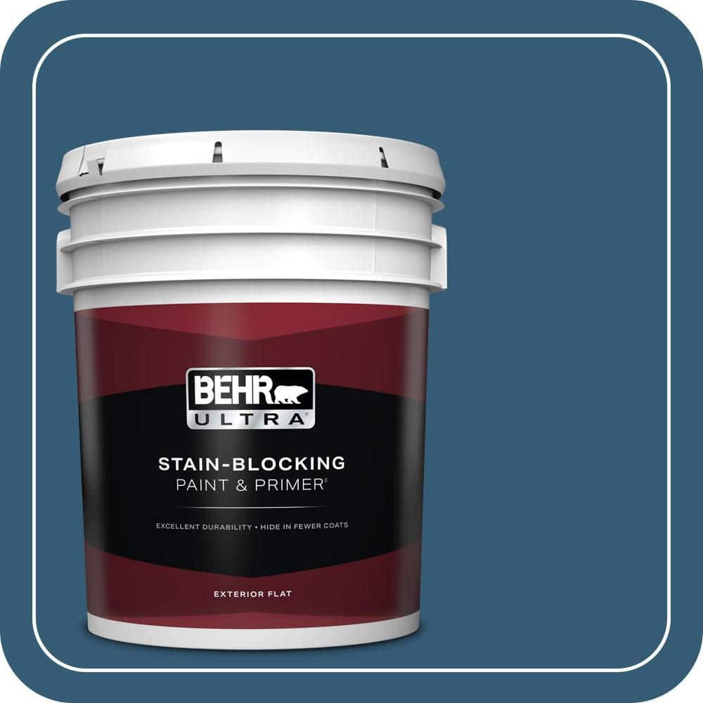 BEHR ULTRA 5 gal. #M490-7 Shasta Lake Flat Exterior Paint & Primer