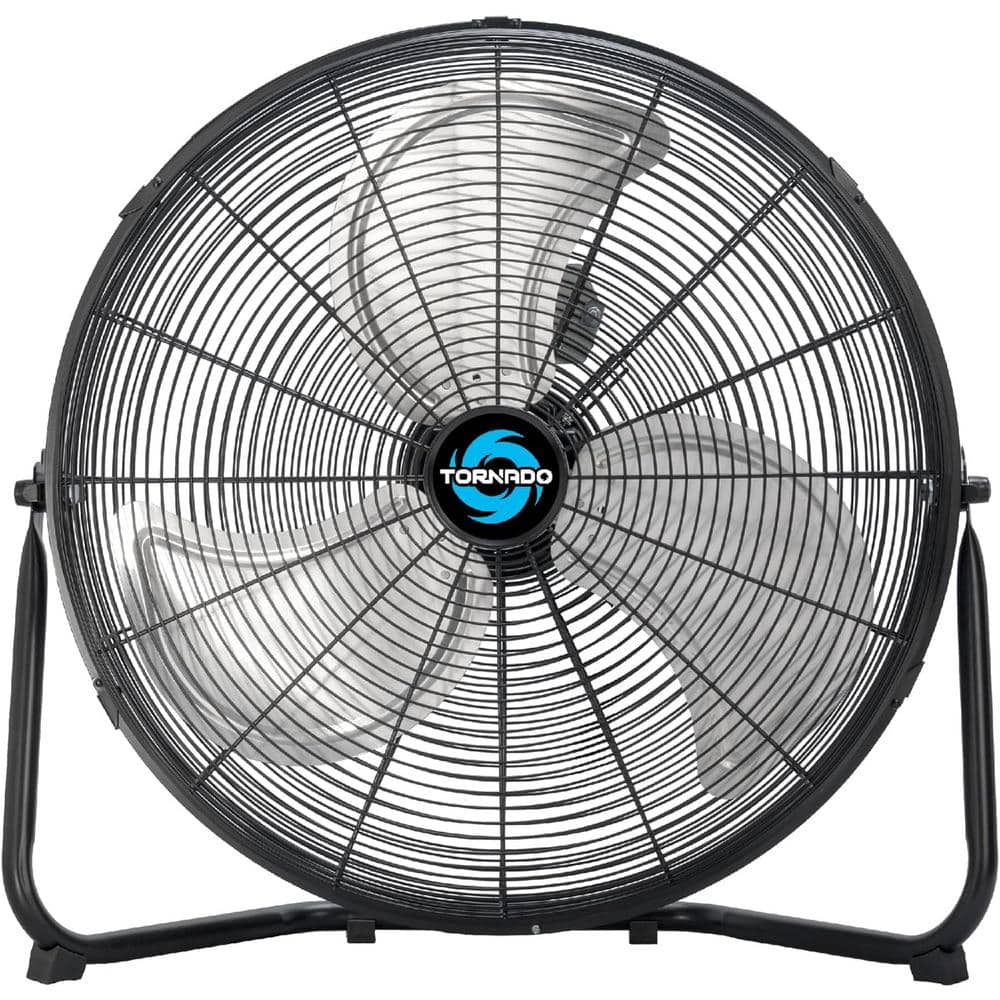 Tornado 20 in. High Velocity Metal Floor Fan, 3-Speed Powerful Cooling Industrial Fans, 120° Tilt, UL safety Listed, Black (1)