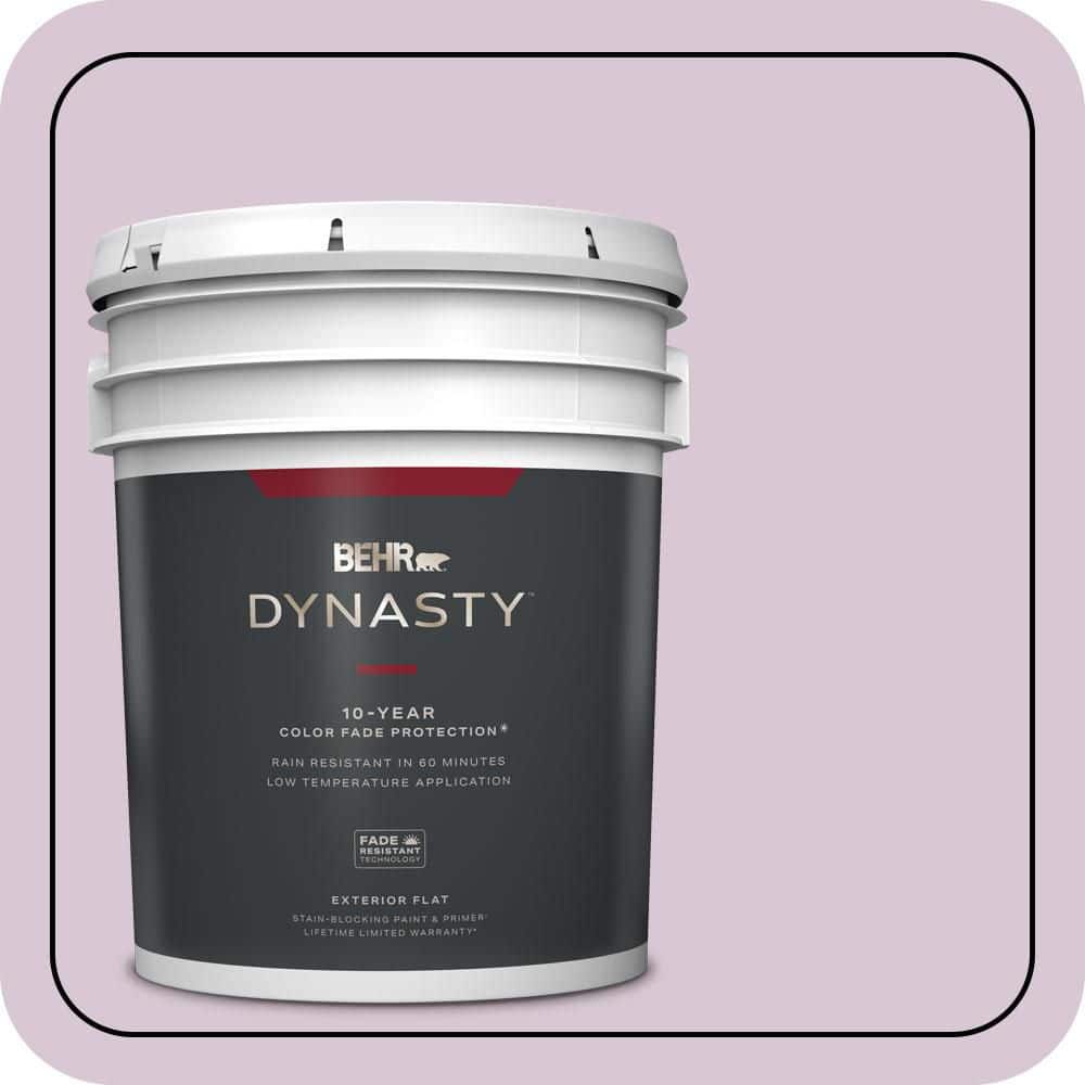 BEHR DYNASTY 5 gal. #S110-2 Orchid Haze Flat Exterior Stain-Blocking Paint & Primer