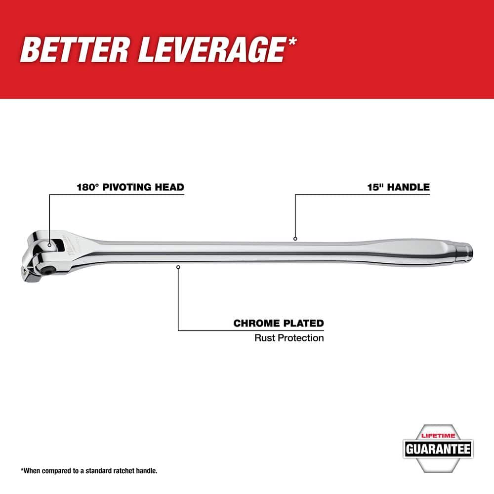 Milwaukee 1/2 in. Drive 15 in. Breaker Bar and 1/2 in. Drive 24 in. Breaker Bar (2-Piece) (2)