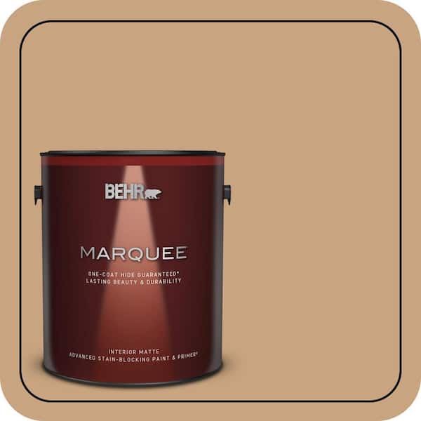 BEHR MARQUEE 1 gal. #S260-4 Pelican Tan One-Coat Hide Matte Interior Paint & Primer (2)