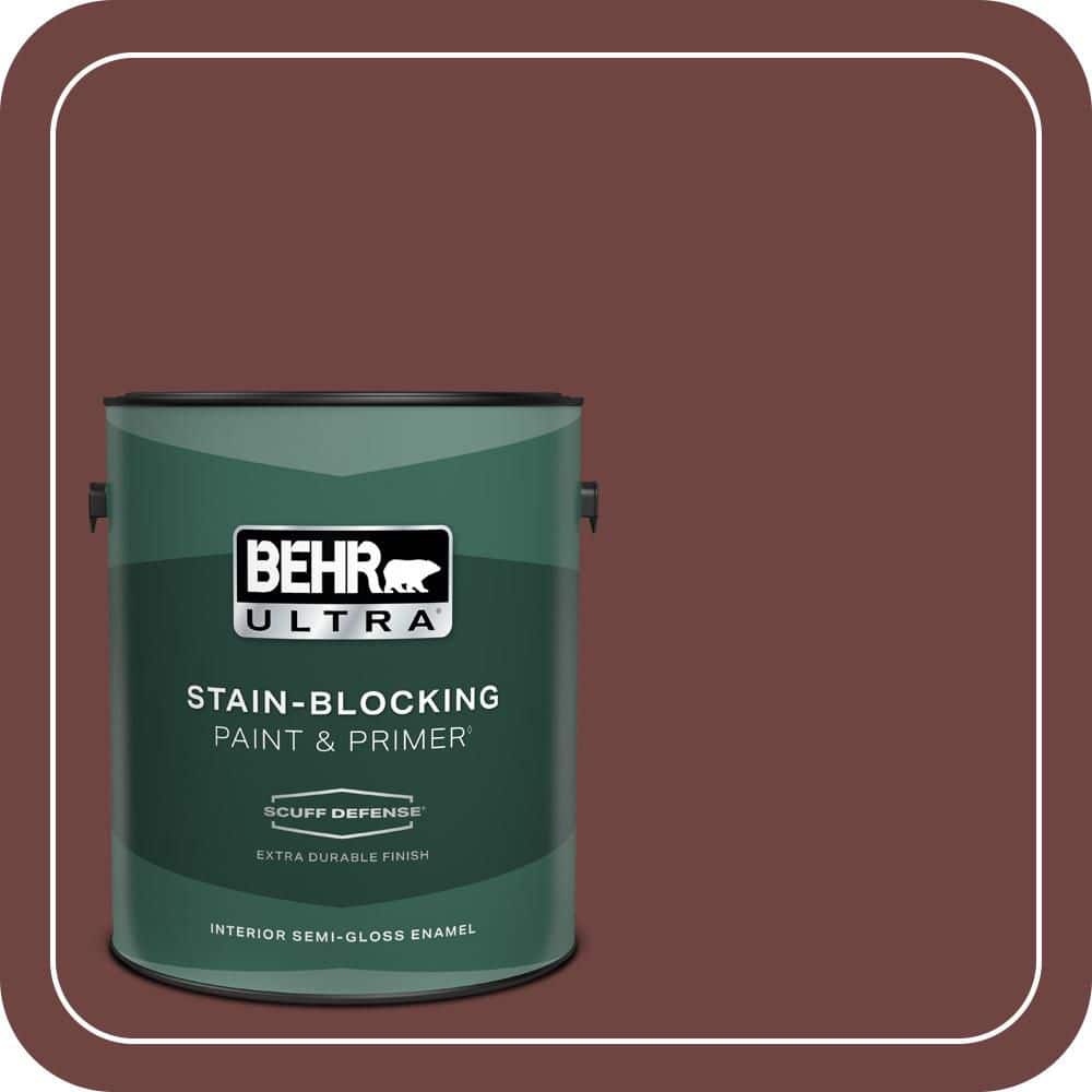 BEHR ULTRA 1 gal. #S-G-710 Hawaiian Cinder Extra Durable Semi-Gloss Enamel Interior Paint & Primer