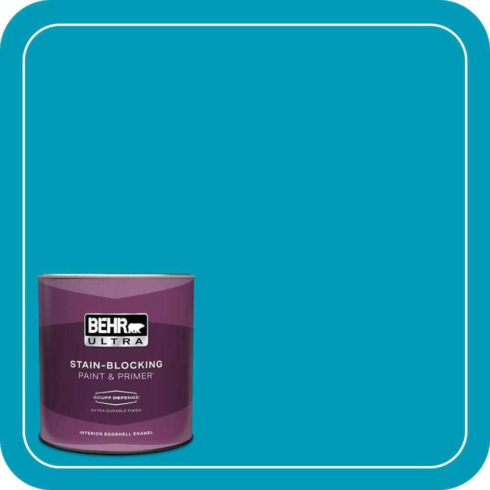 BEHR ULTRA 1 qt. #520B-6 Brilliant Sea Extra Durable Eggshell Enamel Interior Paint & Primer