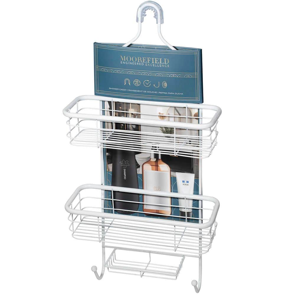 Moorefield 3-Tier Over the Shower Caddy with Tubular Accents in Matte White