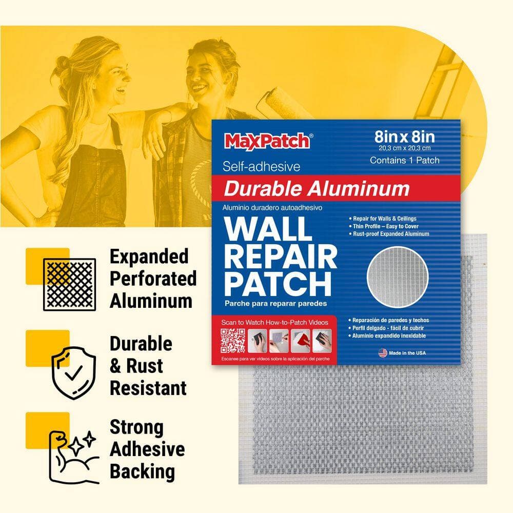 MaxPatch 8 in. x 8 in. Aluminum Self-Adhesive Wall Repair Patch (3-Pack) (3)