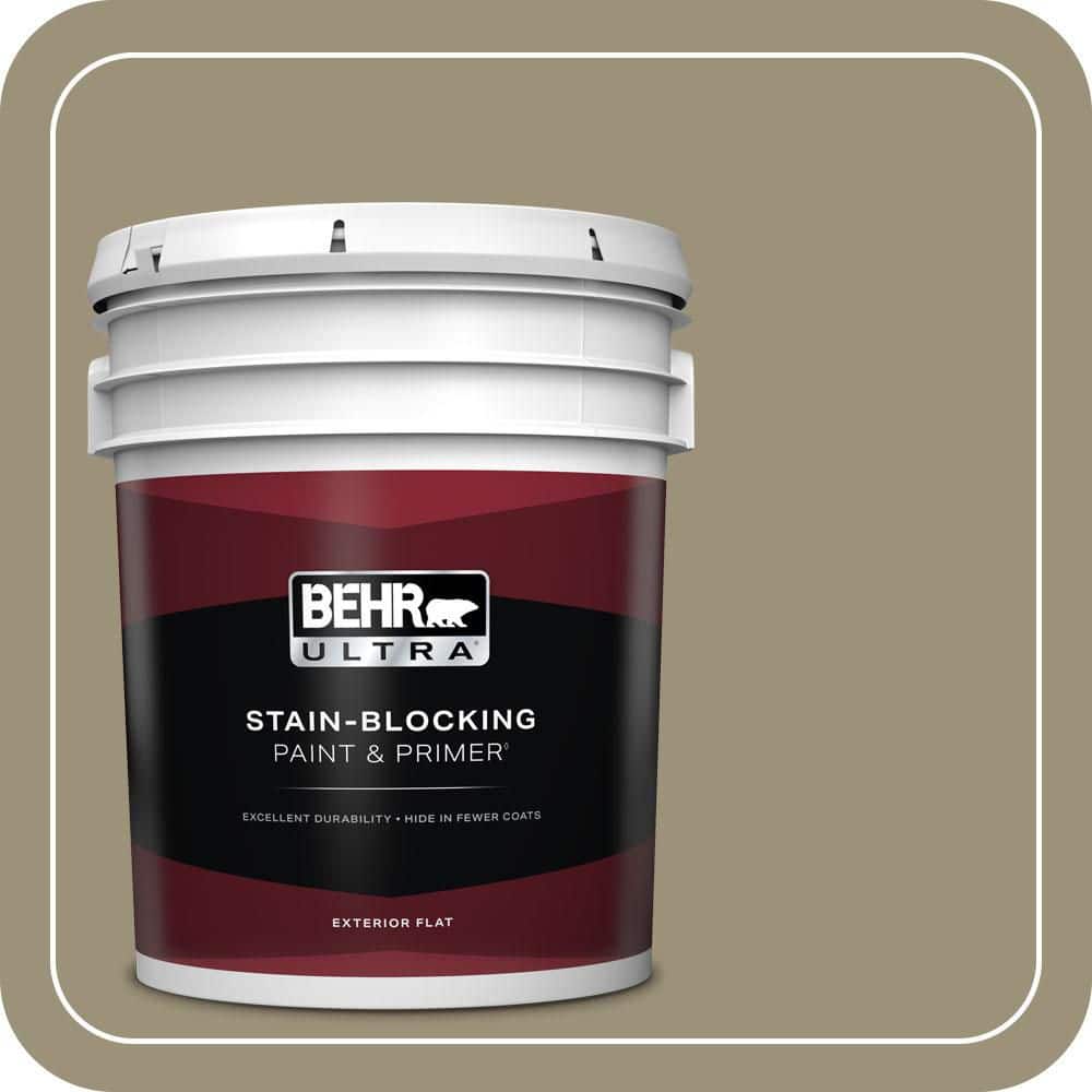 BEHR ULTRA 5 gal. #N340-5 Grassy Savannah Flat Exterior Paint & Primer