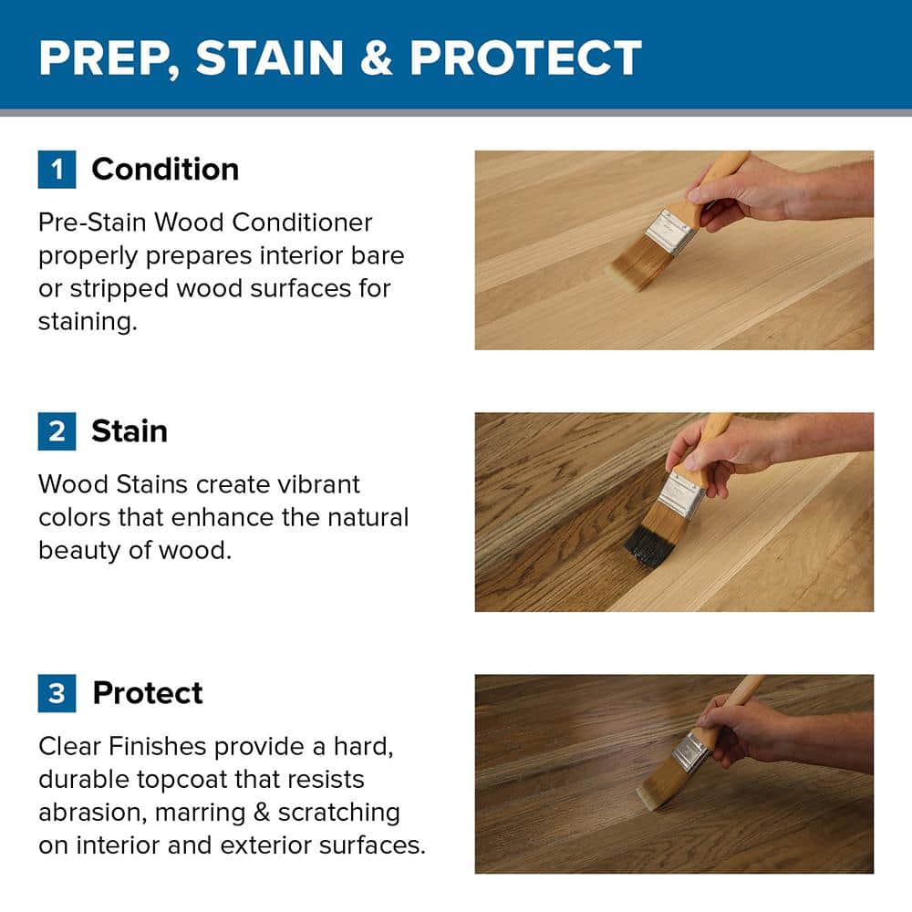 BEHR PREMIUM 1 qt. Rustic Brown Transparent Wood Effects Water-Based Interior Wood Stain (3)
