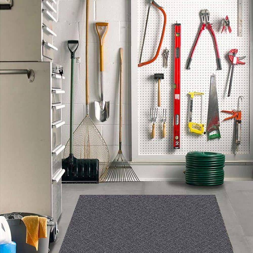 TrafficMaster Deck Plate Black 36 in. x 48 in. Rubber Non-Slip Indoor Outdoor Commercial Floor Mat (3)