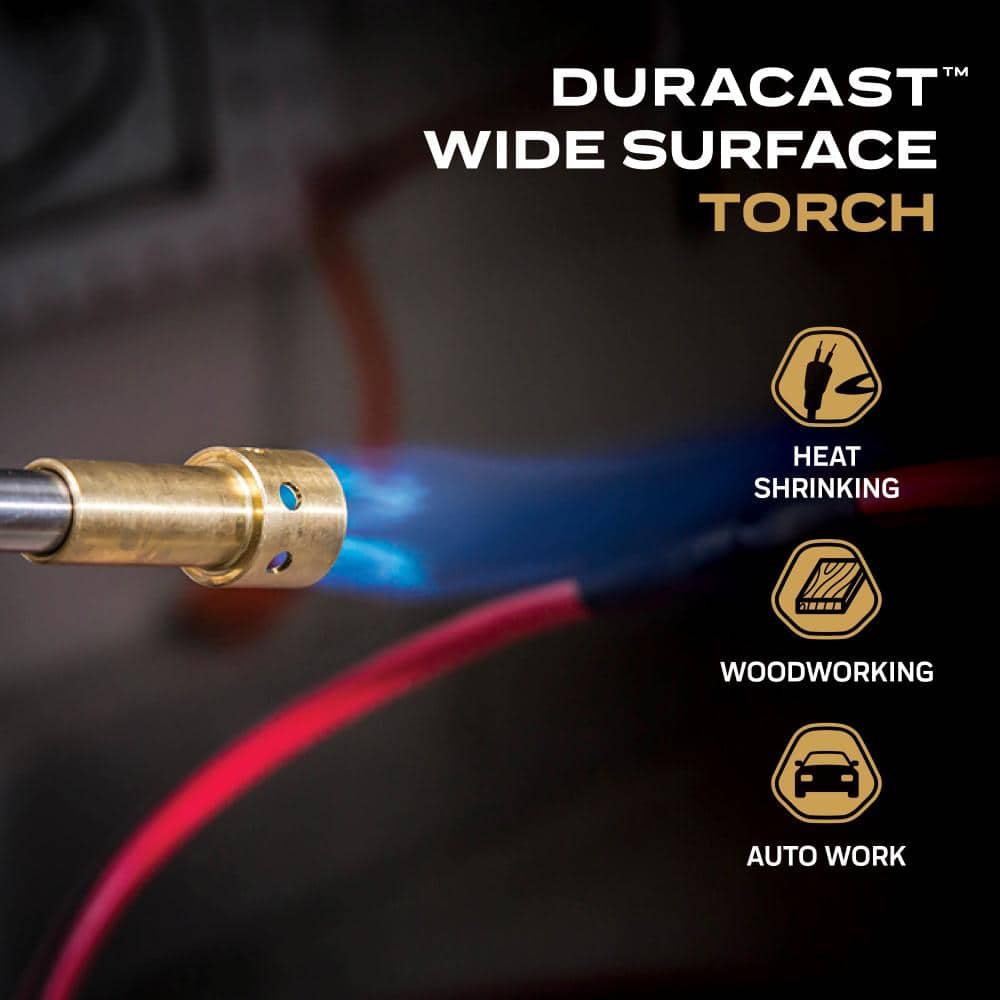 Bernzomatic DuraCast Wide Surface Torch with Instant Start/Stop Ignition Compatible with MAP-Pro Gas and Propane Gas (2)