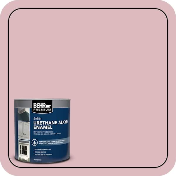 BEHR PREMIUM 1 qt. #S130-2 Shy Smile Satin Enamel Urethane Alkyd Interior/Exterior Paint (2)