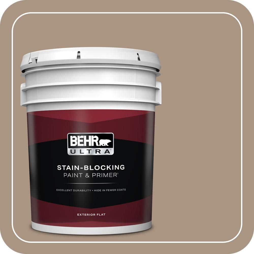 BEHR ULTRA 5 gal. #T17-11 Silent Sands Flat Exterior Paint & Primer