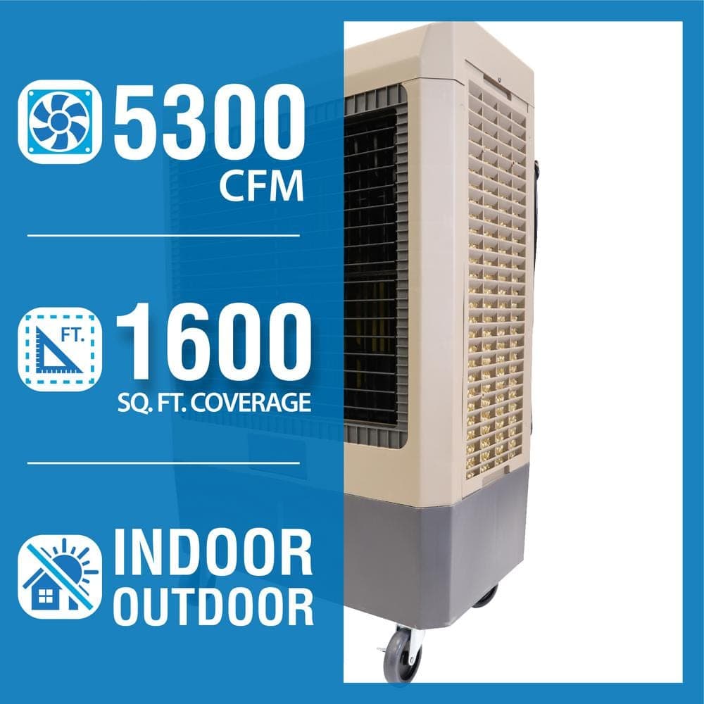 Hessaire 5,300 CFM 3-Speed Portable Evaporative Cooler (Swamp Cooler) for 1,600 sq. (2)