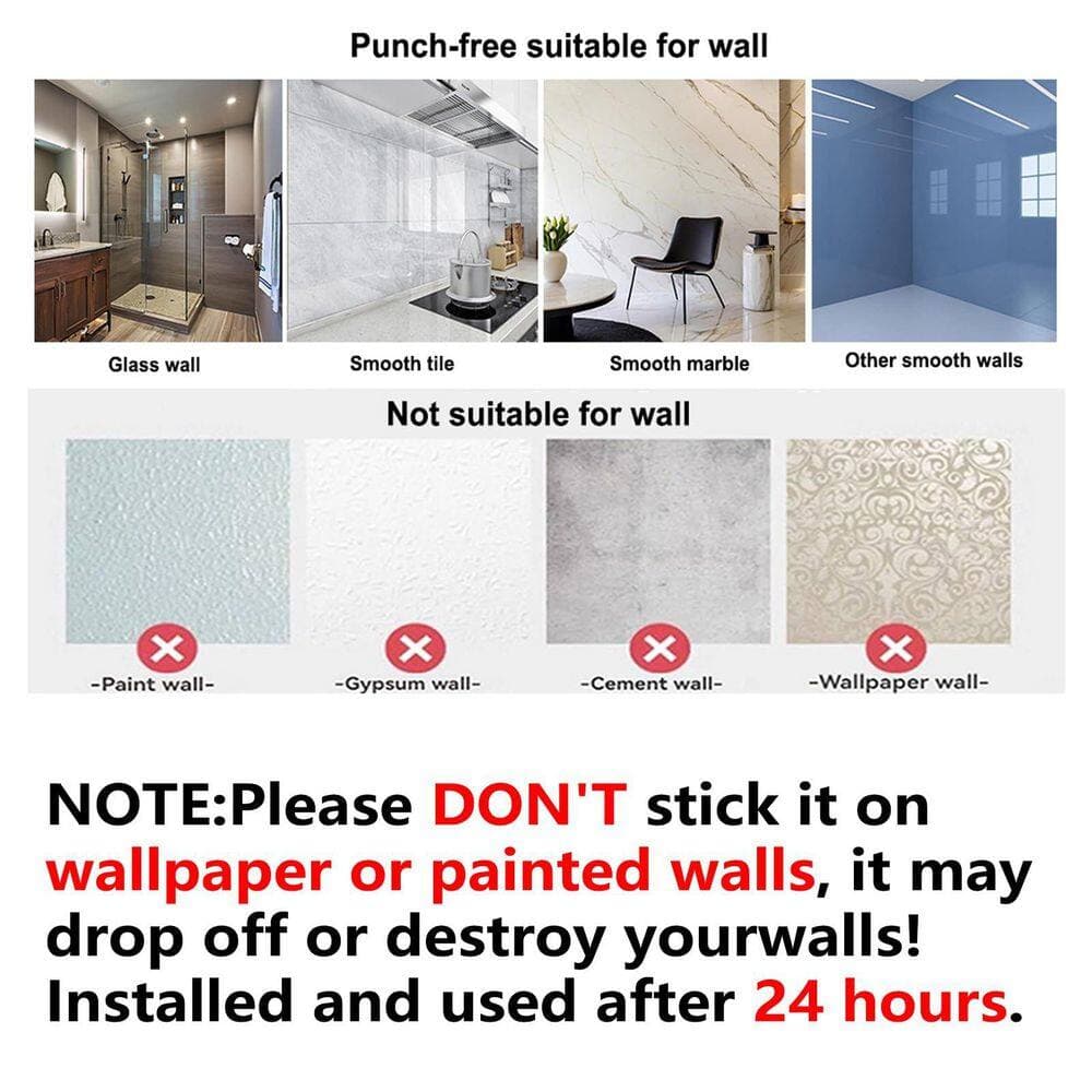 Unbranded 1-Pack Brushed Gold SUS304 Stainless Steel 9 in. Self-Adhesive Bathroom Hand Towel Bar Holder Rack Set (2)