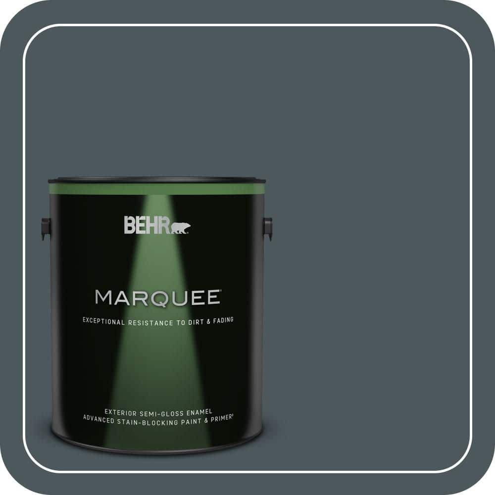 BEHR MARQUEE 1 gal. #N470-7 Submarine Gray Semi-Gloss Enamel Exterior Paint & Primer