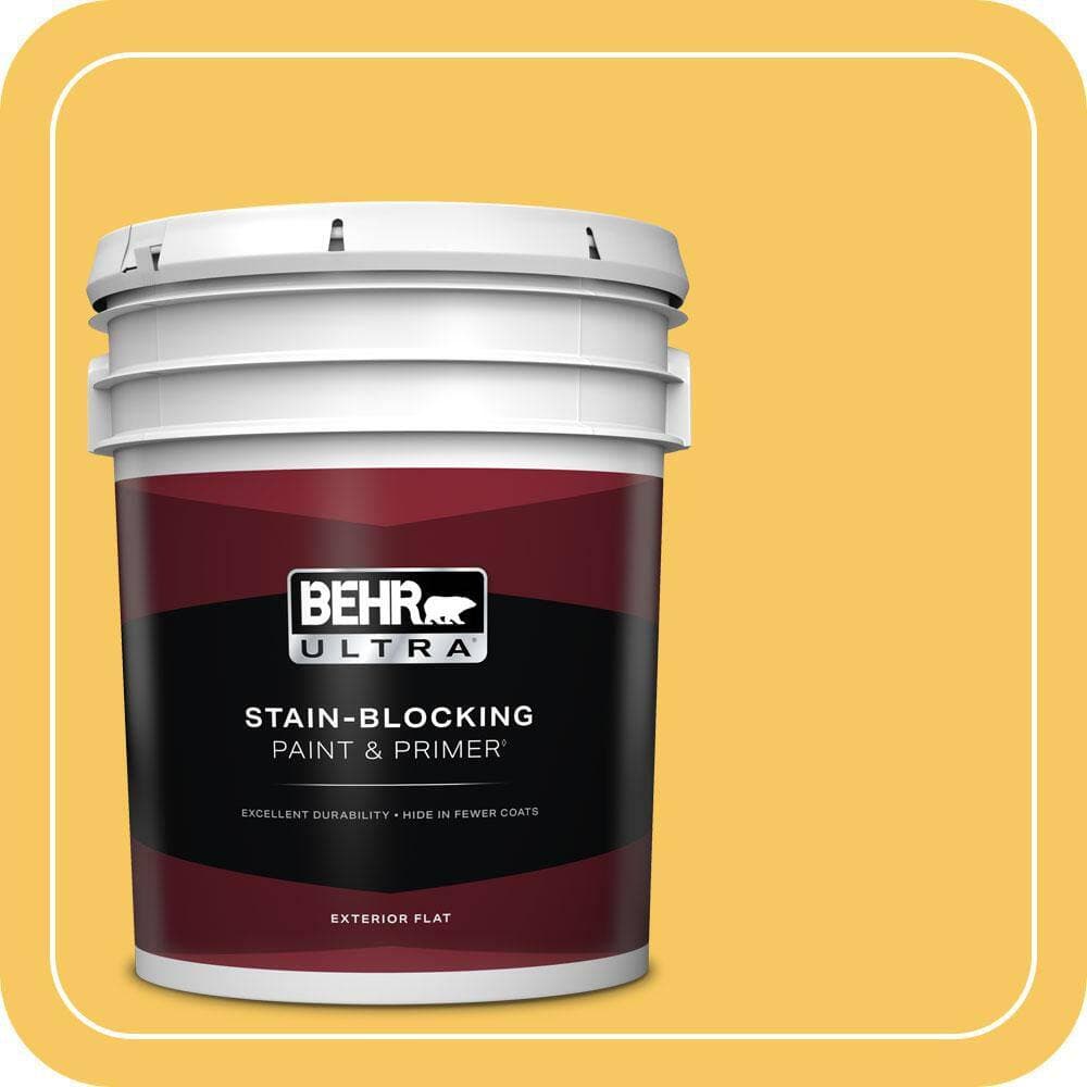 BEHR ULTRA 5 gal. #P280-5 Little Sun Dress Flat Exterior Paint & Primer
