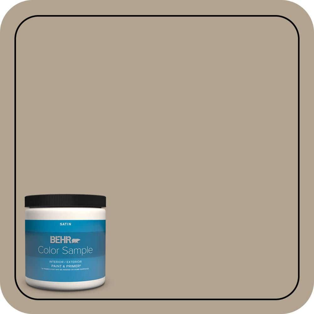 BEHR PREMIUM PLUS 8 oz. #T11-7 Fretwire Satin Enamel Interior/Exterior Paint & Primer Color Sample