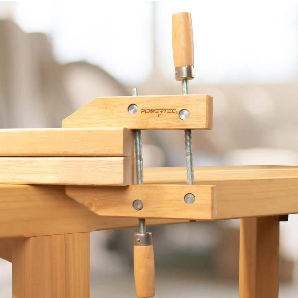 ‎POWERTEC 12 in. Wooden Handscrew Clamp, Hand Screw Clamps for Woodworking (2-Pack) (2)